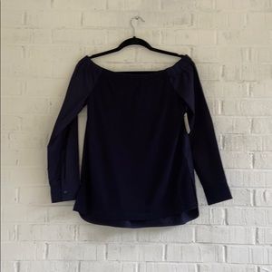 Tribal.jeans brand off the shoulder navy top. NWT